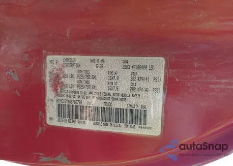 1998 Dodge Ram 1500 St from USA, damaged, VIN 1B7HC16Y4WS762788